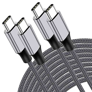 USB C to USB C Cable【15ft 2PACK 60W】 Fast Charge, Long Braided, Type C Charger Cord for iPhone 15/15 Pro/15 Plus/15 Pro Max, iPad Pro/Air, MacBook Air, Samsung Galaxy S23 S22 S21 S20, Note 20, Switch - Image 1