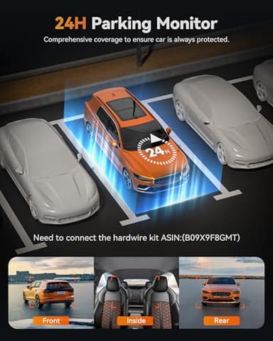 WOLFBOX X5 3 Channel 4K HDR Dash Cam, STARVIS 2 IMX678 Night Vision, 4K+2.5K+1080P Front and Rear Inside Car Camera with 128GB Card and GPS, Support Voice Control, Touch Screen and 5.8GHz WiFi - Image 9