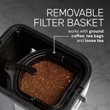 Homecraft 3-Quart Iced Coffee and Tea Maker with Filter Basket, Flavor Enhancer, Adjustable Brew Strength, Black - Image 5