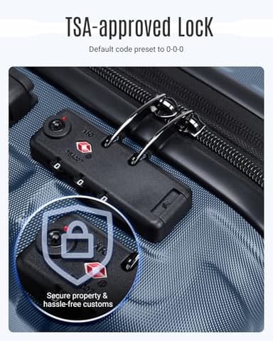 LIGHT FLIGHT Luggage Sets, 3 Piece Durable Suitcase Set with Spinner Wheels, 3 Pcs Hardside Lightweight luggage with TSA Lock, Large Checked Travel Suitcases, 20/24/28 Inch, Royal Blue - Image 5