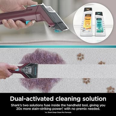 Shark Carpet Cleaner Machine, Portable Upholstery StainStriker, Spot, Odor & Stain Remover, 2 Carpet Cleaner Solutions, 3 Tools, Perfect for Pet Hair, Area Rugs, Couches, Burgundy, PX203BRN - Image 5