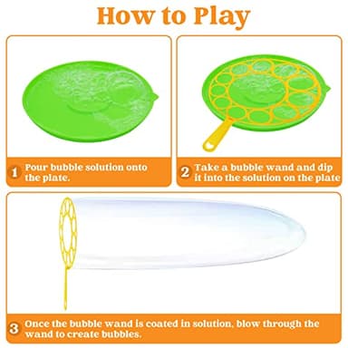 JOYIN Big Bubble Wands Set Bulk for Kids Summer Outdoor Toy Game Activity Party Favors, 18 Pcs Giant Bubble Maker with Tray, 12" Large, 6 Pcs Solution Suitable for All Age People - Image 4
