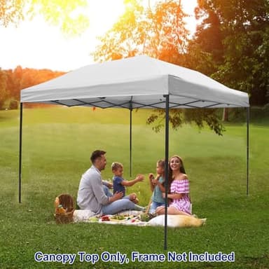 Joramoy 8×8 Canopy Replacement Top Only, Waterproof Pop Up Canopy Tent Cover with Windproof Ropes for Straight Leg Frame, Canopy Top Sunshade Sliver Coated for Outdoor Garden Patio Camping(White) - Image 6