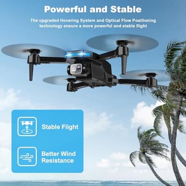 Drone with Camera - Drone with Screen on Controller for Beginners, Foldable Remote Control Quadcopter with Voice Gesture Control, 3D Flip, One Key Start, Emergency Stop, 2 Batteries, Easier to use - Image 3