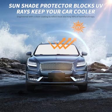 Tacoma Custom Windshield Sun Shade for Toyota Tacoma 2016 2017 2018 2019 2020 2021 2022 2023 2024 2025 Front Window Sunshade Sun Visor 400D Shade Blocks UV Rays Car Accessories - Image 3