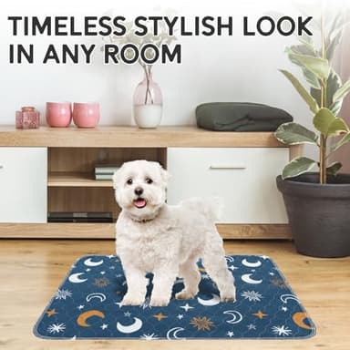 ESGPET Washable Pee Pads for Dogs - 34”x36” 6PCS, Whelping Pad for Puppy Training, Playpen Crate Bed Floor Protector, Reusable Dog Potty Pads Non-Slip, Super Absorbent & Odor Controlling, Moon&Star - Image 6