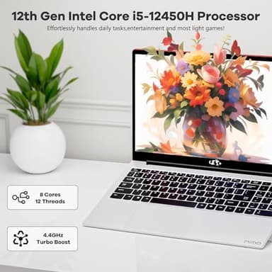 NIMO 15.6" FHD-IPS-Business Laptop, 8 Cores Intel i5-12450H 32GB RAM 1TB SSD(Beat i7-11800H, Up to 4.4 GHz) Computer with 100W Type-C Fingerprint Backlit Keyboard WiFi-6 Numpad Win 11 - Image 2