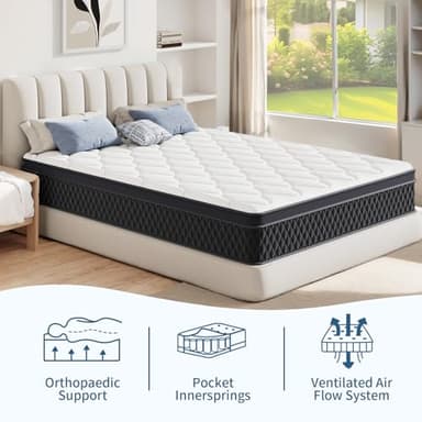 LDLON Full Mattress, 12 Inch Hybrid Memory Foam Mattress in a Box, Pressure Relief, Pocket Springs for Motion Isolation, Medium Firm Support, CertiPUR-US Certified, Fiberglass Free - Image 6