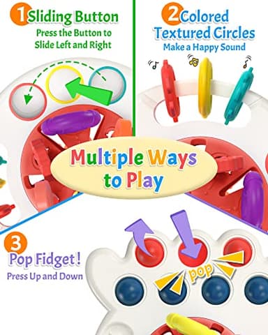 Yetonamr Baby Sensory Montessori Toys for 6-12-18 Months, Pull String Silicone Teething Toy, Toddler Birthday Gift Travel Toy for 1 2 Year Old Boy Girl Infant 8 9 10 Months Old - Image 5