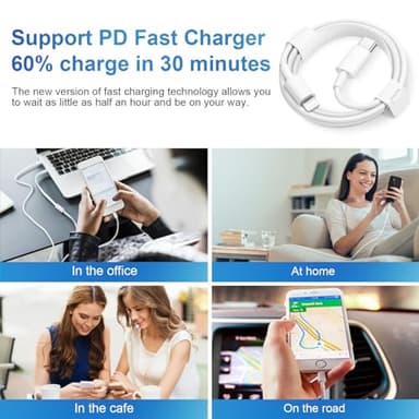 iPhone 14 13 12 Charger Fast Charging 20W PD USB C Wall Charger with 6FT Fast Charging Cable Compatible iPhone 14/13/12/11/Pro/Pro Max/Mini/Xs Max/XR/X, iPad - Image 8
