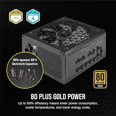 Corsair RM850x Shift Fully Modular ATX Power Supply - 80 Plus Gold - ATX 3.1 - PCIe 5.1 - Zero RPM - Modular Side Interface - Black - Image 5