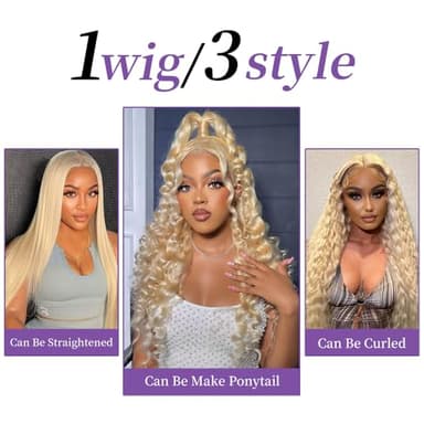 SEMANK 613 13x6 Lace Front Wig Human Hair 26 Inch Blonde Wig Human Hair 200% Density Body Wave Lace Front Wigs Pre Plucked 613 Lace Front Wig Blonde HD Lace Frontal Wig - Image 7
