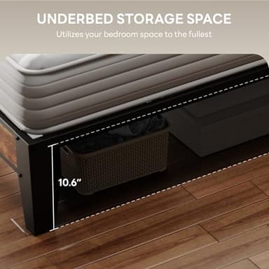 LIKIMIO Full XL Bed Frame, Storage Headboard with Charging Station, Solid and Stable, Noise Free, No Box Spring Needed, Easy Assembly - Image 4
