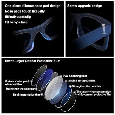 COCOSAND Flexible Polarized Baby Sunglasses with Strap Soft Silicone Nose Pad UV Protection for Infant Toddler Boys Grils Age 0-24 Months - Image 4