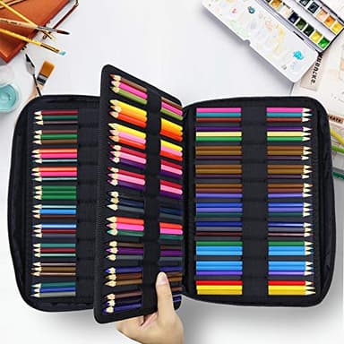 YOUSHARES Big Capacity Colored Pencil Case - 300 Slots large Pen Case Organizer with Multilayer Holder for Prismacolor Colored Pencils & Gel Pen (Black) - Image 5