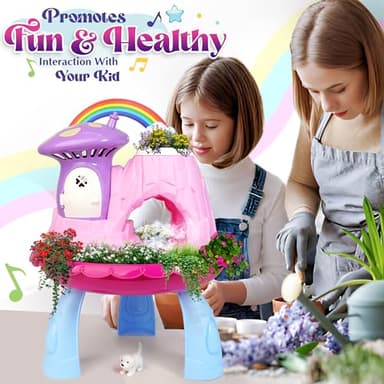 Greenbo Kids Fairy Garden Kit | Indoor & Outdoor Fairy Toy Gardening Set with House, Mist, Music, Light & Tools | Fairy Garden Kit for Kids to Grow, Play, and Learn | For Girls & Boys of Ages 3 and Up - Image 7