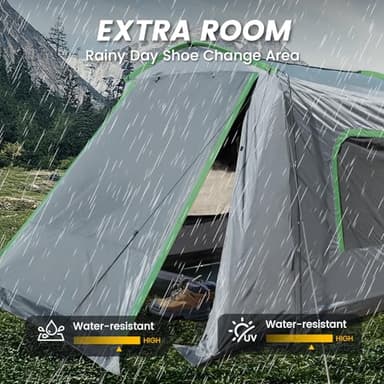 WildFinder SUV Tent, 5-9 Person Rectangle Car Tent for Family, Waterproof & Windproof for Car Camping, Large Camping Tents with Storage Bag, SUV, Van, Jeep, Pickup 8FT L x 10.6FT W x 7.2FT H - Image 3