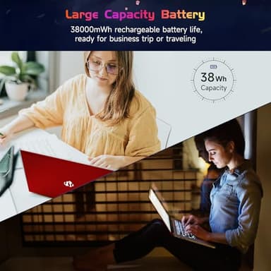 NIMO 15.6 IPS FHD-Laptop, 16GB RAM 1TB SSD Intel Pentium Quad Core N100, Computer with Backlit Keyboard Fingerprint (Beat to i3-1115G4 Up to 3.4GHz) Laptops for Student, Win 11 Red - Image 8