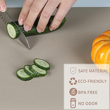 Kitchen Shelf Liner Drawer Liners, Non-Adhesive Refrigerator Liners Waterproof Fridge Mats with Strong Durable Kitchen Cabinets Mat for Drawers, Shelves, Pantry Khaki - Image 3