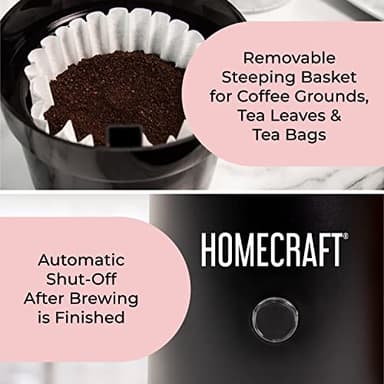 Homecraft Electric Iced Tea Maker for Sweet Tea and Cold Brew Coffee, Double Insulated Pitcher, Black, Small - Image 4