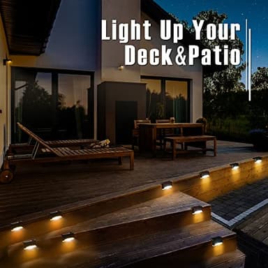 GIGALUMI Led Solar Deck Lights, 16 Pack Waterproof for Outdoor Stairs, Step, Fence, Railing, Yard and Patio (Warm White) - Image 2