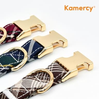 Kamercy Dog Collar with Bow Tie Set, Green, White and Yellow Color Weave Plaid - Image 6