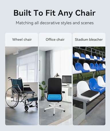 MZYENU Gel Seat Cushion,Cool Chair Cushion for Office Chairs,Driving Car Seat Cushion Breathable,Wheelchair Cushions for Pressure Relief,Back Pain for Seat Cushion,Chair Pad with No-Slip Cover - Image 9