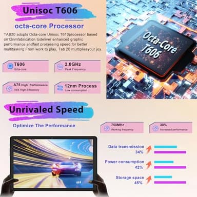 Dghrti 2025 Android 14 Tablet 10 inch, 22G RAM+128G ROM/1TB Expansion, 8000 mAh Battery, Octa-Core, 1280 * 800 IPS HD Screen, Face Unlock, Widevine L1, 2 in 1 Tablet with Keyboard Mouse - Metal Gray - Image 5