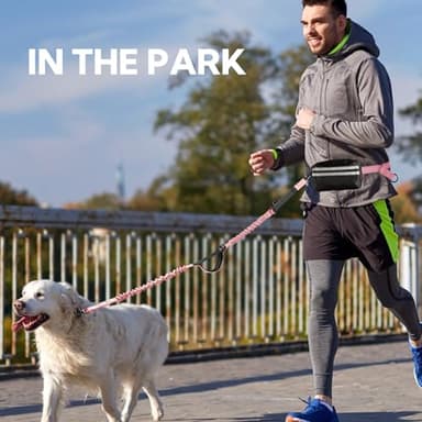 Yicostar Hands Free Dog Leash, Adjustable Waist Belt with Double Padded Handles No Pull,Pink - Image 7