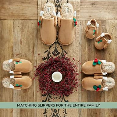 Dearfoams Unisex Matching Family Holiday Christmas Reindeer Scuff Slipper, Men's Turkey, X-Large - Image 2
