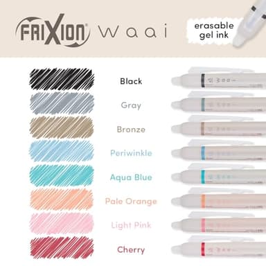 PILOT, FriXion Waai Erasable Gel Pens, 8 Pack Pouch, Extra Fine Point 0.5 mm, Assorted Colors - Image 5