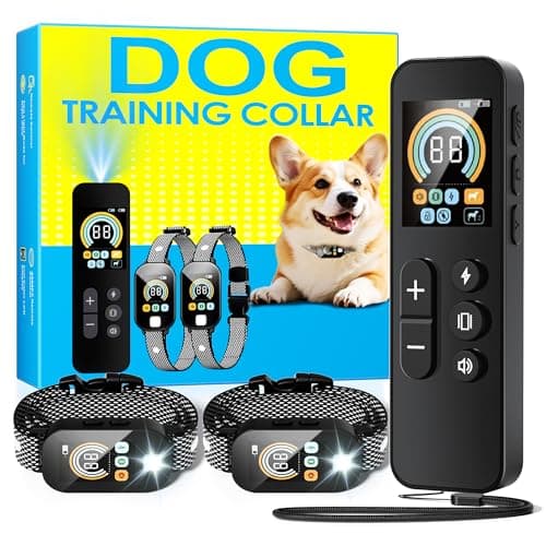 Dog Shock Collar for 2 Dogs (10-120Lbs), 4200FT Remote Training Collar with Light for Night Walks, 3 Training Modes, IP67 Waterproof Rechargeable E-Collar with Exclusive Shock Lock