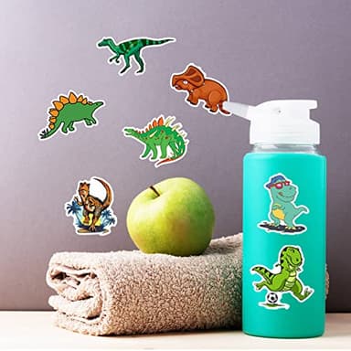 100PCS Dinosaur Stickers, Cute Waterproof Cartoon Stickers for Kids, Teaching Rewards, Dino Party Favourites, Stocking Stuffers for Kids Boys Girls Toddlers Teens - Image 4