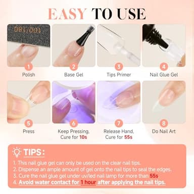 UNA GELLA Gel Nail Glue, Solid Nails Gl ue Gel 40ml Lamp Curing Needed Soak Off G LUE Strong Nail G LUE G el for Acrylic Fake Nails Tips Extension Press On Nails for Gelly Tips - Image 6