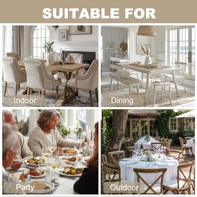 Hiasan Faux Linen Rectangle Tablecloth - Wrinkle and Stain Resistant Washable Table Cloth for Kitchen Dining Room Holiday Table Cover for Party Dinner, Stone, 60 x 120 Inch - Image 6
