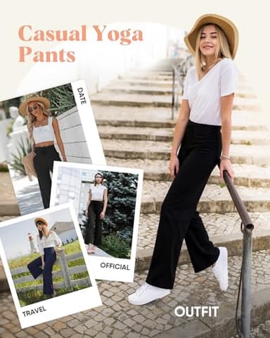 ZOOSIXX Yoga Pants Women - Wide Leg Pants Loose Casual Flowy Lounge Sweatpants High Waisted Pajamas with Pockets Olive - Image 5