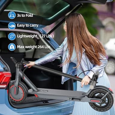 Electric Scooter Adults, Powerful 350W E-Scooter, Max 19 Mph & 15-19 Miles Range Scooters, Folding Scooters with 8.5" Solid Tires, Commuting Scooter Kick Scooter with APP Control - Image 5