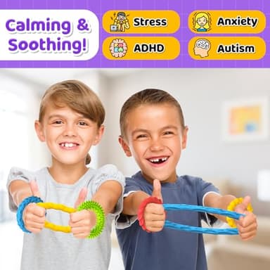 Sensory Fidget Toys for Kids Adults - 4 Pack Stretchy Fidget Bracelet | Texture & Calming Autism Sensory Toys for Special Needs Autistic Children | Calm Down Toy for Toddler Girls Boys - Image 5