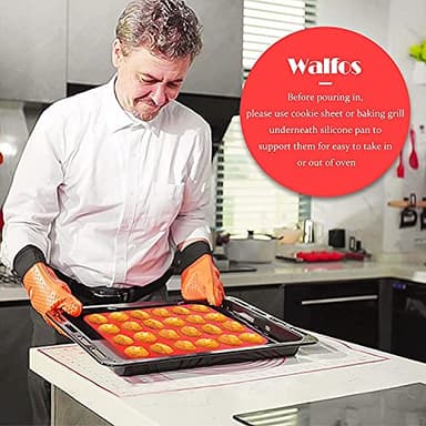 Walfos Mini Silicone Muffin Pan - 24 Cups, BPA Free and Dishwasher Safe, Non-stick Silicone Cupcake Baking Pan, Great for Making Muffin Cakes, Tart, Bread - Image 9