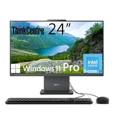Lenovo ThinkCentre All-in-One Desktop Computer, 24" FHD IPS Display, 5-core Intel U300 Processor, 32GB DDR5, 1TB SSD, Wi-Fi 6, USB-C, HDMI in&Out, Wired KB&Mouse, Windows 11 Pro - Image 1