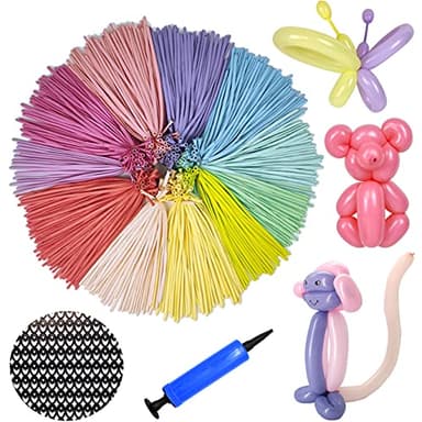 LXZFCRG 260 Balloons Pack of 100, Premium Long Latex Twisting Balloons for Birthday Wedding Festival Party Pastel Color Pack of 100 - Image 1