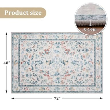 chakme Office Chair Mat for Hardwood Floor, 72"x48" Easy Glide Computer Desk Mat Protector for Rolling Chair Under Desk Rug Nonslip Backing, Machine Wash, (Floral) - Image 7