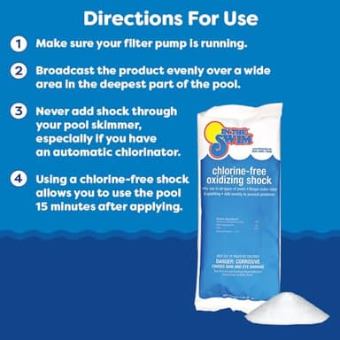 In The Swim Chlorine-Free Pool Shock – Quick Dissolving, Fast-Acting, Shock-Oxidizer for Swimming Pools, Spas, and Salt Chlorinated Pools Compatible - 12 x 1 Pound Bags - Image 4