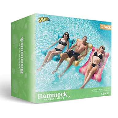Sloosh 3 Pack 4-in-1 Inflatable Pool Floats - Hammock, Lounges, Saddle, Drifter for Pool, Lake, Beach (Cyan/Orange/Red) - Image 7