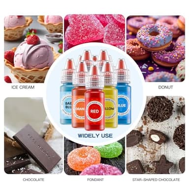 Oil Based Food Coloring for Chocolates - Jelife 12 Colors Oils Dye Set Flavorless Edible Food Color Vibrant Concentrated Neon Icing Colors for Candy Melts (6ml/Bottles) - Image 3