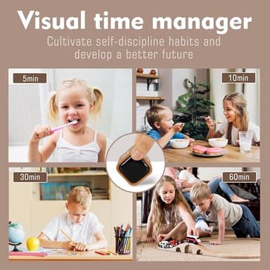 VEWINGL Cube Productivity Timer, 5/10/30/60 Min Presets + Custom Countdown, Silent/Vibrate/Sound Alarm, Pause & Resume, Desk Timer for Work, Study, Tasks, Kitchen - Image 4