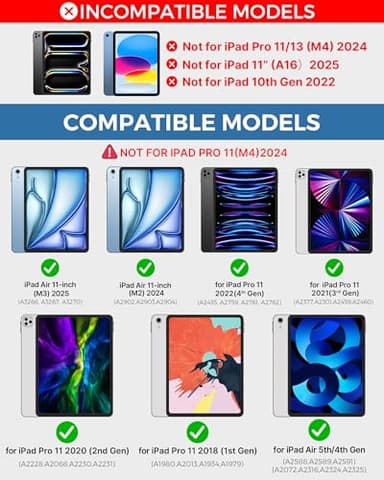 typecase Touch Keyboard Case for iPad Air 11-inch(M3/M2, 2025/2024) & iPad Pro 11(4th/3rd/2nd/1st Gen), Multi-Touch Trackpad, 11-Color Backlight, 360°Rotatable for iPad Air 5/4th Gen, Gray - Image 2