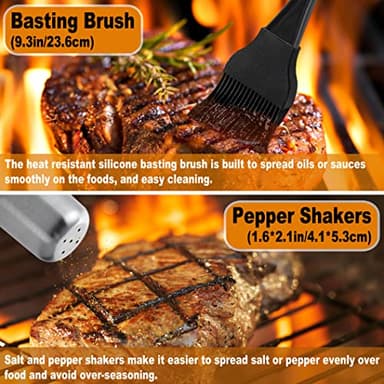 POLIGO 26PC Exclusive BBQ Grill Accessories in Aluminum Case for Birthday Christmas Grilling Gifts - Premium Grill Utensils Set with Barbecue Claws, Meat Injector, Thermometer for Smoker, Camping BBQ - Image 8