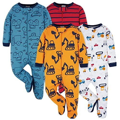 Onesies Brand Baby Boys 4-pack 'N Plays Footies And Toddler Sleepers, Truck, 3-6 Months US - Image 1