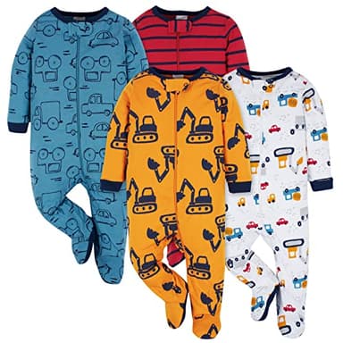 Onesies Brand Baby Boys 4-pack 'N Plays Footies And Toddler Sleepers, Truck, 3-6 Months US - Image 1